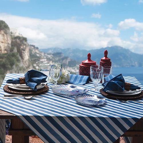 Tamanhos, Medidas e Dimensões do produto Toalha de Mesa Retangular 180x300cm Amalfi Azul - Naturalle Fashion