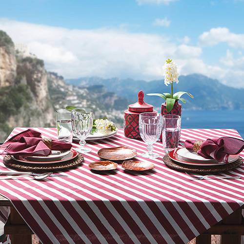 Tamanhos, Medidas e Dimensões do produto Toalha de Mesa Retangular 180x220cm Amalfi Cereja - Naturalle Fashion