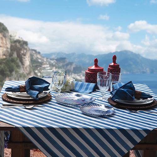 Tamanhos, Medidas e Dimensões do produto Toalha de Mesa Retangular 180x250cm Amalfi Azul - Naturalle Fashion