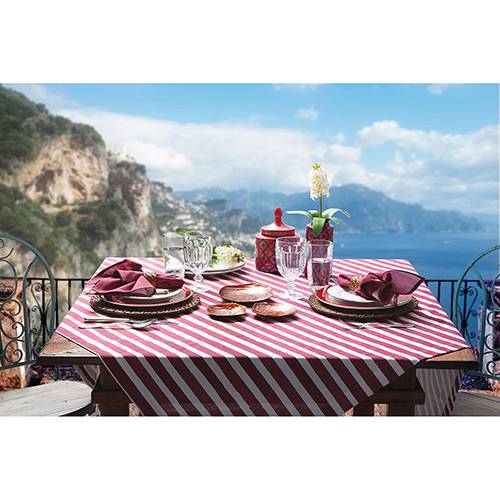 Tamanhos, Medidas e Dimensões do produto Toalha de Mesa Quadrada 180x180cm Amalfi Cereja - Naturalle Fashion