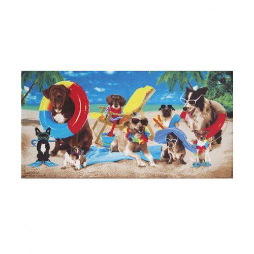 Tamanhos, Medidas e Dimensões do produto Toalha de Praia Aveludada Dogs At The Beach Dohler