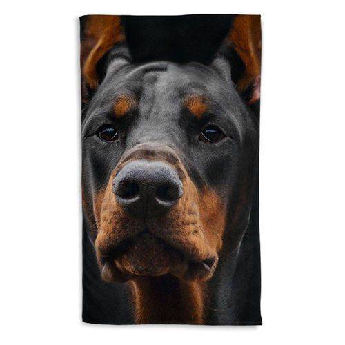 Tamanhos, Medidas e Dimensões do produto Toalha de Praia Cachorro Dobermann 70x135cm