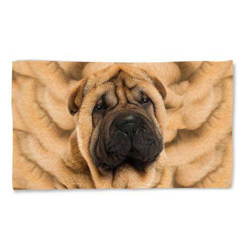 Tamanhos, Medidas e Dimensões do produto Toalha de Praia Cachorro SharPei Bege 135x70cm