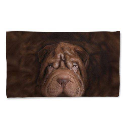 Tamanhos, Medidas e Dimensões do produto Toalha de Praia Cachorro SharPei Chocolate 135x70cm