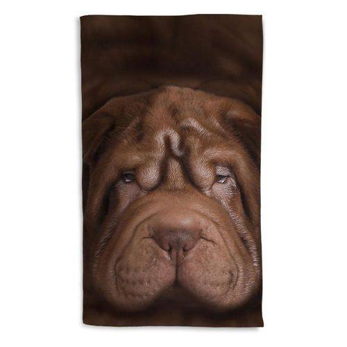 Tamanhos, Medidas e Dimensões do produto Toalha de Praia Cachorro SharPei Chocolate 70x135cm