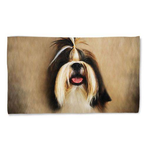 Tamanhos, Medidas e Dimensões do produto Toalha de Praia Cachorro Shih-Tzu Forelock 135x70cm