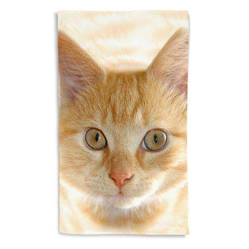 Tamanhos, Medidas e Dimensões do produto Toalha de Praia Gato American Shorthair Amarelo 70x135cm