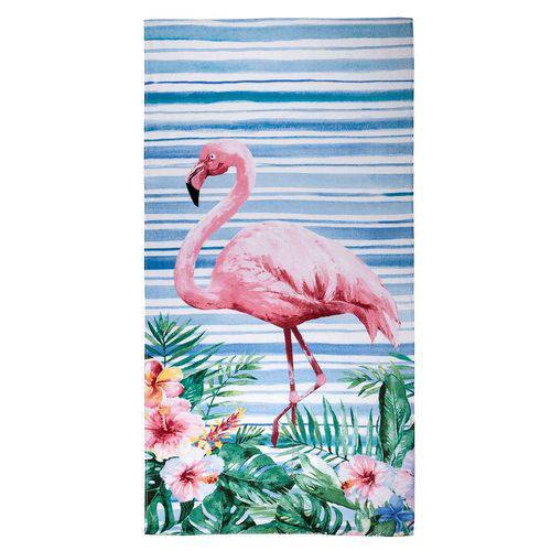 Tamanhos, Medidas e Dimensões do produto Toalha de Praia Veludo Estampado 70cmx1,50m Santista Flamingo