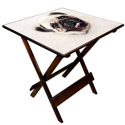 Tamanhos, Medidas e Dimensões do produto Toalha Decorativa Cachorro Pug Bege 70x70cm