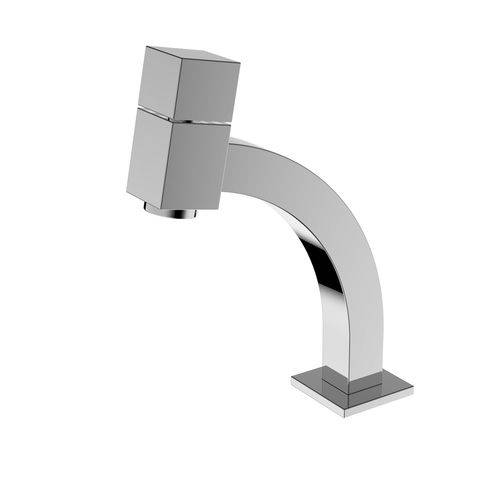 Tamanhos, Medidas e Dimensões do produto Torneira de Mesa para Banheiro Lavatório - Quadrada - Bica Baixa - Cromada