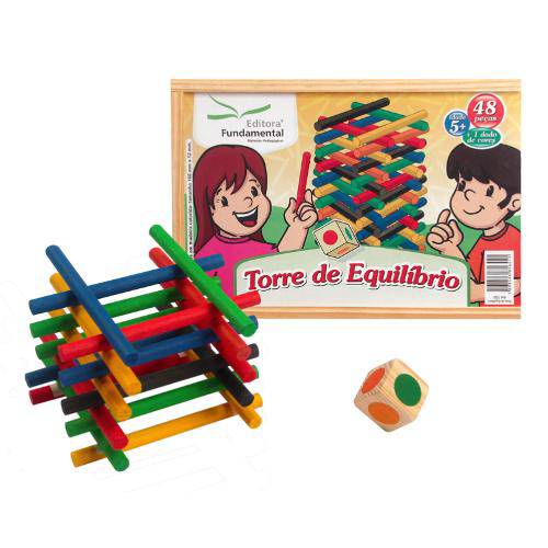 Tamanhos, Medidas e Dimensões do produto Torre de Equilíbrio Jogo Educativo de Madeira Editora Fundamental