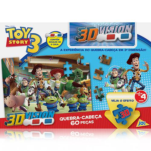 Tamanhos, Medidas e Dimensões do produto Toy Story3 - Vision Quebra- Cabeça 60 Peças - Jak