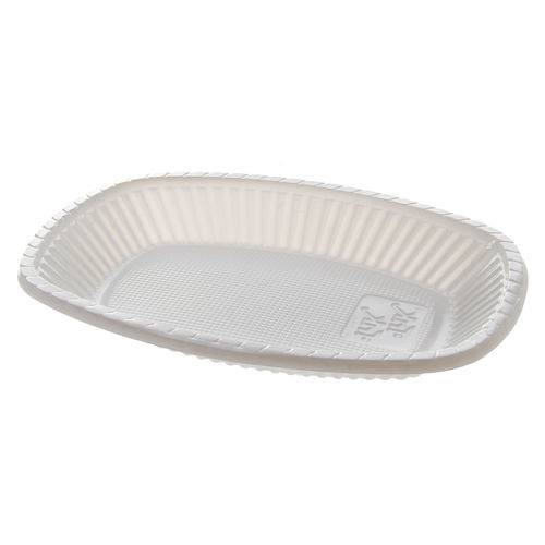 Tamanhos, Medidas e Dimensões do produto Travessa de Plástica Descartável Oval Pequena Branca Trik Trik