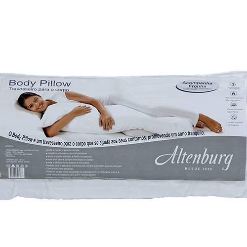 Tamanhos, Medidas e Dimensões do produto Travesseiro Body Pillow 040x130 C/ Fronha - Altenburg Indústria Textil Ltda