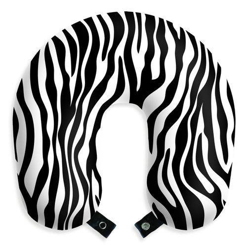 Tamanhos, Medidas e Dimensões do produto Travesseiro de Pescoço Zebra Almofada Apoio para Viagens e Descanso com Botão