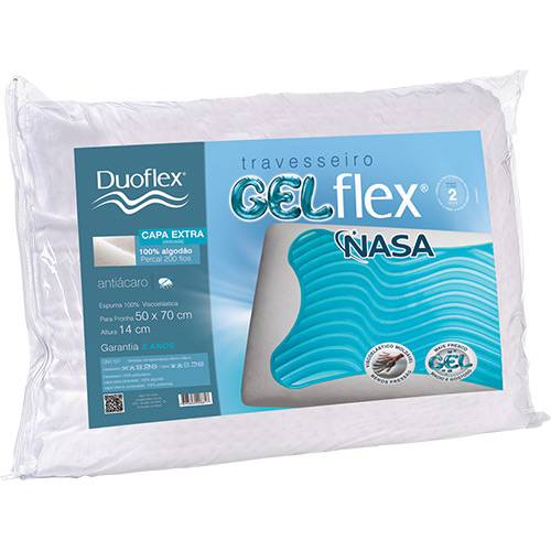 Tamanhos, Medidas e Dimensões do produto Travesseiro Gelflex Nasa 50x70cm 14cm de Altura - Duoflex