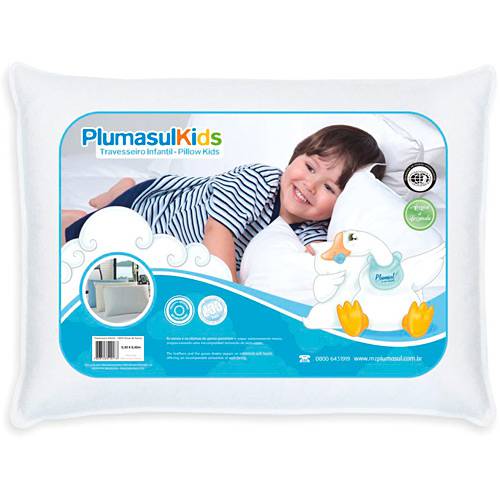 Tamanhos, Medidas e Dimensões do produto Travesseiro Infantil 50% Pluma 50% Fibra Siliconizada Baby 233 Fios - PlumasulKids