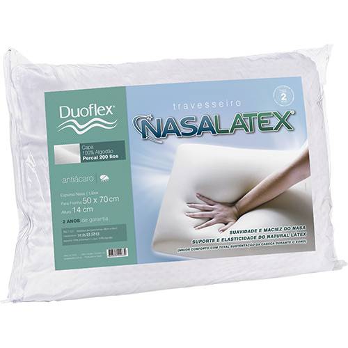 Tamanhos, Medidas e Dimensões do produto Travesseiro Nasalatex 50x70cm 14cm de Altura - Duoflex