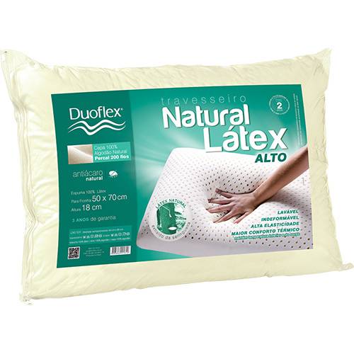 Tamanhos, Medidas e Dimensões do produto Travesseiro Natural Latex Alto - Duoflex