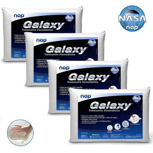 Tamanhos, Medidas e Dimensões do produto Travesseiro Viscoelástico Nasa Nap Galaxy - Hipoalergênico - Kit 4 Peças