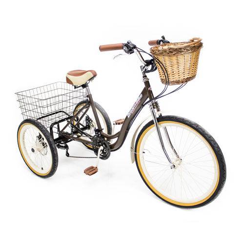 Tamanhos, Medidas e Dimensões do produto Triciclo Deluxe Premium Marrom com Creme Dream Bike