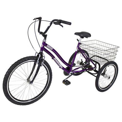 Tamanhos, Medidas e Dimensões do produto Triciclo Pedal Twice Roxo Aro 26 - Dream Bike
