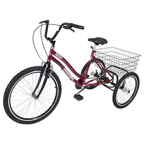 Tamanhos, Medidas e Dimensões do produto Triciclo Pedal Twice Vermelho Aro 26 - Dream Bike
