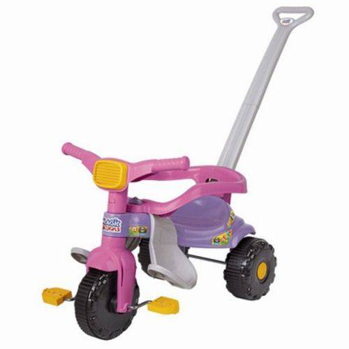Tamanhos, Medidas e Dimensões do produto Triciclo Velotrol Bebe 1 Ano Azul/Rosa Empurrador 2560/2561 Magic Toys Menino ou Menina Barato