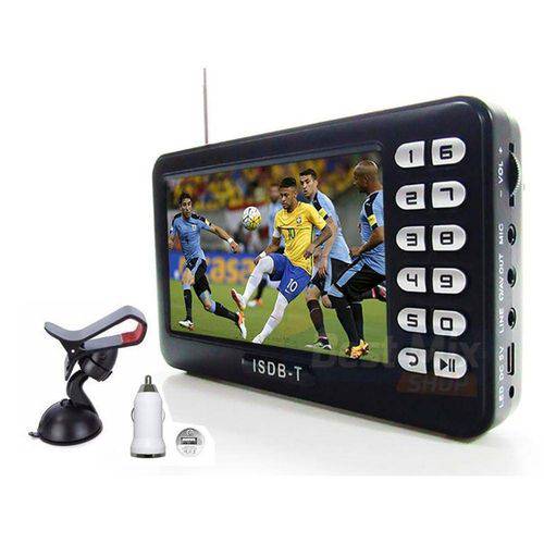 Tamanhos, Medidas e Dimensões do produto Tv Digital Portátil Tela 4.3 Polegadas com Entrada USB Rádio Fm Sd Video + Kit para Carro