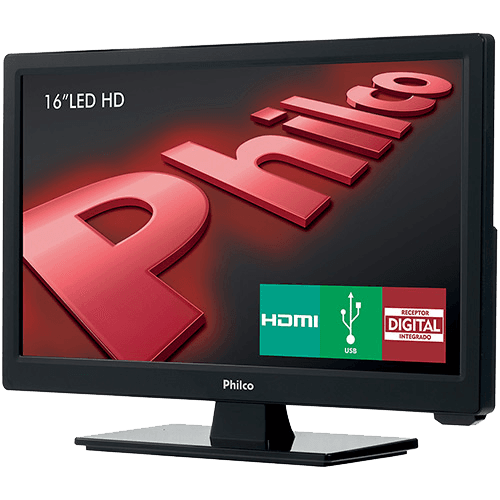 Tamanhos, Medidas e Dimensões do produto TV LED 16" Philco PH16D10D HD com Conversor Digital 1 HDMI 1 USB Sleep Timer e Closed Caption