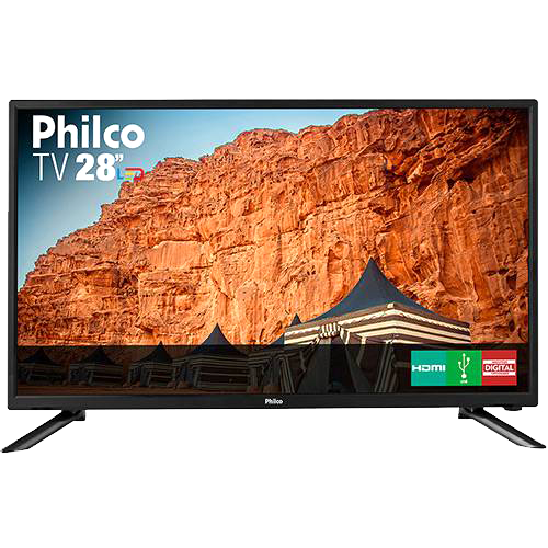 Tamanhos, Medidas e Dimensões do produto TV LED 28" Philco PH28N91D HD com Conversor Digital 1 USB 1 HDMI - Preta
