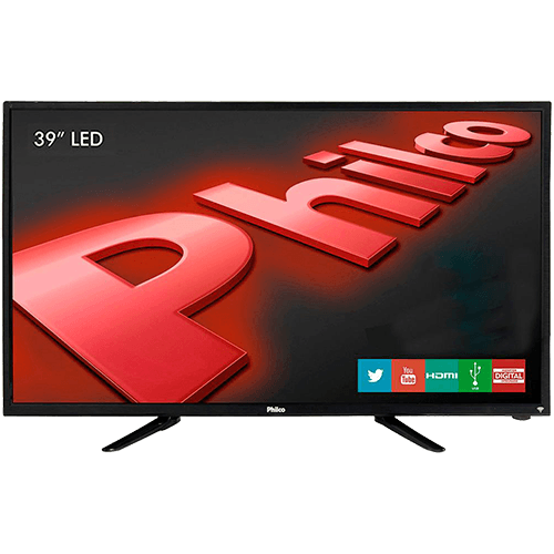 Tamanhos, Medidas e Dimensões do produto TV LED 39" Philco PH39N91DSGW HD com Conversor Digital e Função Smart 2 HDMI 1 USB