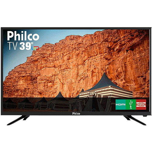 Tamanhos, Medidas e Dimensões do produto TV LED 39" Philco PTV39N91D HD com Conversor Digital 2 HDMI 2 USB Som Surround 60Hz Preta