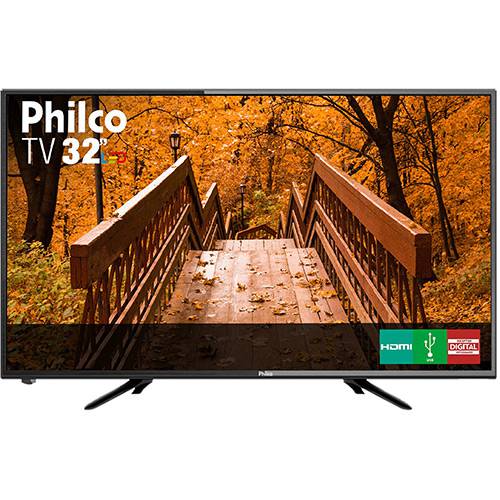 Tamanhos, Medidas e Dimensões do produto TV LED 32" Philco PTV32B51D Resolução HD com Conversor Digital 2 HDMI 2 USB Recepção Digital