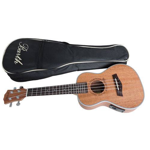 Tamanhos, Medidas e Dimensões do produto Ukulele Concert Barth Guitars Eletro Acustico Natural - EQ + Capa Bag Personalizada