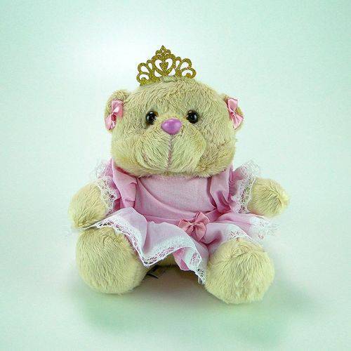 Tamanhos, Medidas e Dimensões do produto Urso de Pelúcia Princesa Mini Rosa