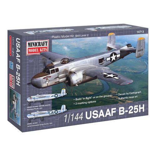 Tamanhos, Medidas e Dimensões do produto USAF B-25H - 1/144 - Minicraft 14713