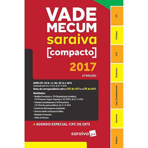 Tamanhos, Medidas e Dimensões do produto Vade Mecum Compacto 2017 - Espiral - Saraiva