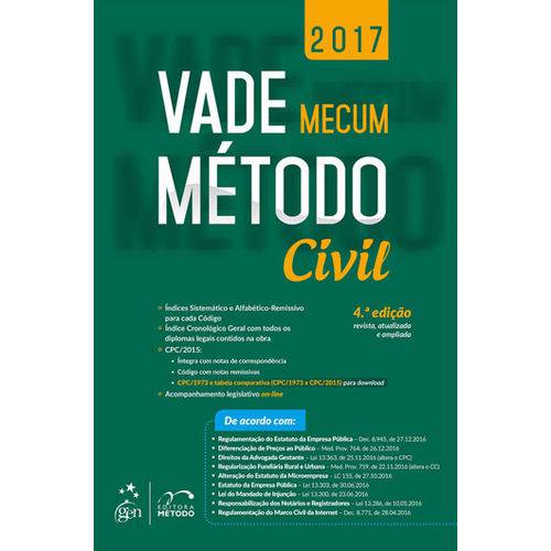 Tamanhos, Medidas e Dimensões do produto Vade Mecum Metodo Civil - 2017