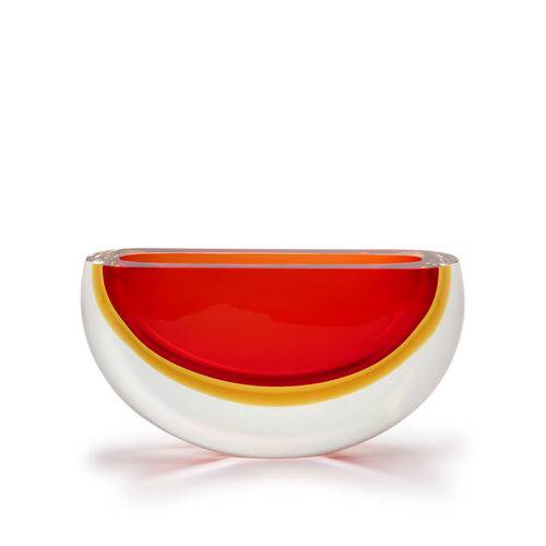 Tamanhos, Medidas e Dimensões do produto Vaso 94 MS Bicolor Vermelho com Âmbar - Murano - Cristais Cadoro