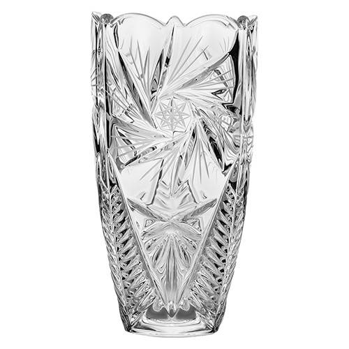 Tamanhos, Medidas e Dimensões do produto Vaso Bojudo Pinwheel Luxo Cristal Bohemia Transparente 25cm - Rojemac