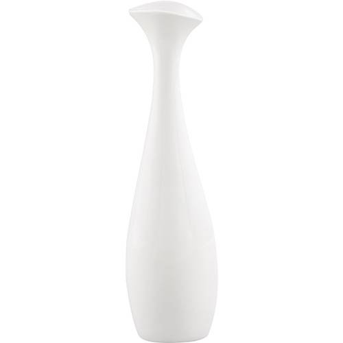 Tamanhos, Medidas e Dimensões do produto Vaso de Cerâmica com Acabamento em Vidro Branco 9,5x7,5x34,5cm - Prestige
