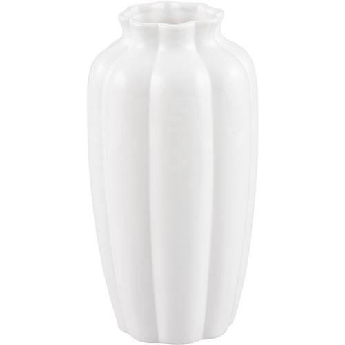 Tamanhos, Medidas e Dimensões do produto Vaso de Cerâmica com Acabamento em Vidro Cacau Branco 15,5x15,5x30m - Prestige