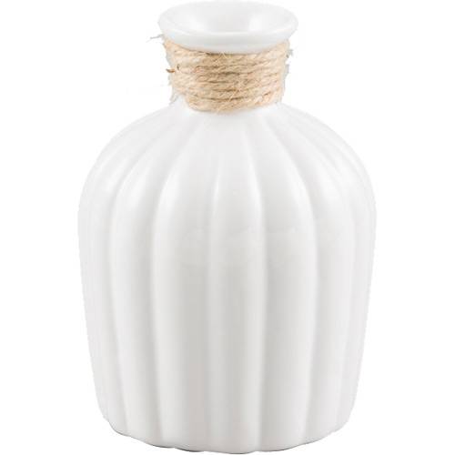 Tamanhos, Medidas e Dimensões do produto Vaso de Cerâmica com Acabamento em Vidro Celo Branco 11x11x15cm - Prestige