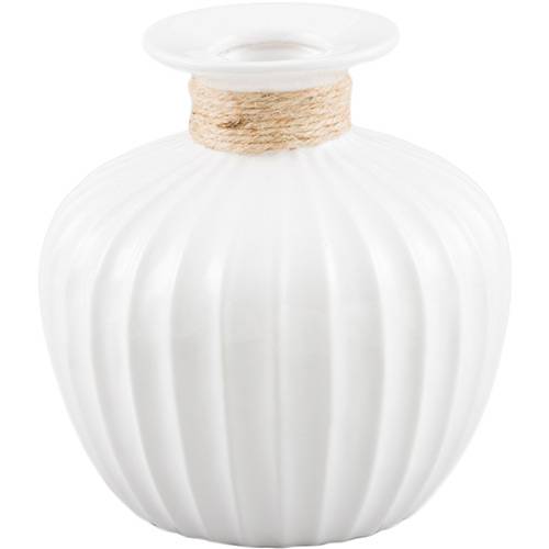 Tamanhos, Medidas e Dimensões do produto Vaso de Cerâmica com Acabamento em Vidro Chubby Branco 21x21x22cm - Prestige