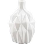 Tamanhos, Medidas e Dimensões do produto Vaso de Cerâmica com Acabamento em Vidro Spike Branco 10x10x15,5cm - Prestige