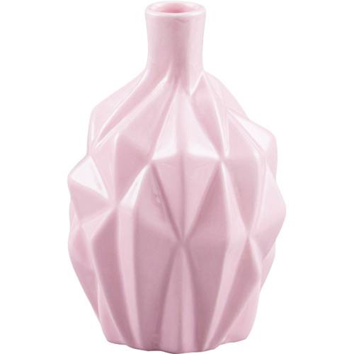 Tamanhos, Medidas e Dimensões do produto Vaso de Cerâmica com Acabamento em Vidro Spike Rosa Claro - Prestige