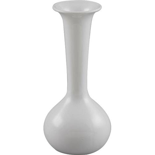 Tamanhos, Medidas e Dimensões do produto Vaso de Cerâmica com Acabamento em Vidro Trumpet Branco 8,5x8,5x18,5cm - Prestige