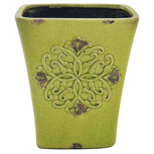 Tamanhos, Medidas e Dimensões do produto Vaso de Cerâmica Mandala Verde Ii