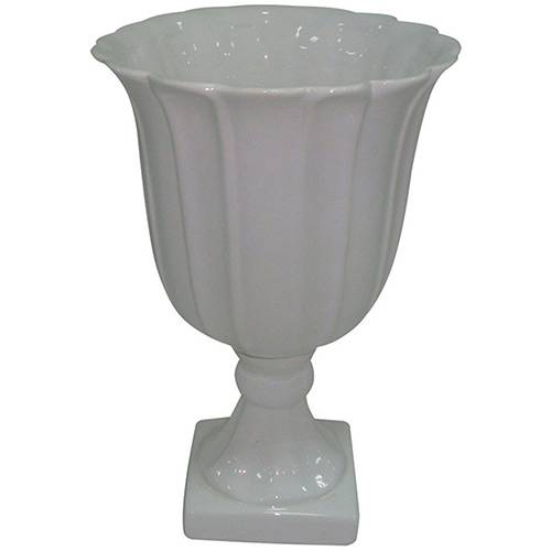 Tamanhos, Medidas e Dimensões do produto Vaso Decorativo em Cerâmica BTC Branco - (30x20x20cm)